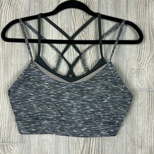 Zyia Active Luxe Strappy Bra Sage Grey Sports Athletic Womens Size Medium
